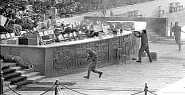 The assassination of the Egyptian president Anwar Sadat in 1981 by Islamic militants