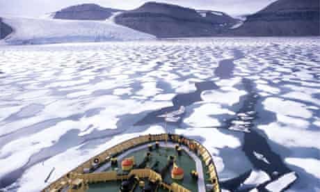 A Russian icebreaker pushes through the North-West Passage. Photograph: Mark Peterson/Corbis file