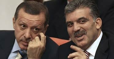 Tayyip Erdogan (l) and Abdullah Gul