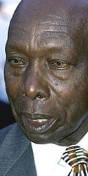 The former Kenyan president Daniel Arap Moi
