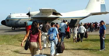 Residents and tourists are evacuated from Guanaja Island ahead of the arrival of Hurricane Felix