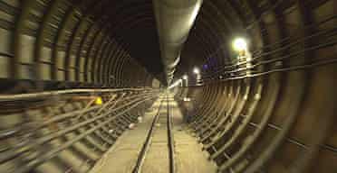 A tunnel inside the Yucca Mountain nuclear repository