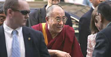 The Dalai Lama arrives in Washington to receive a congressional medal