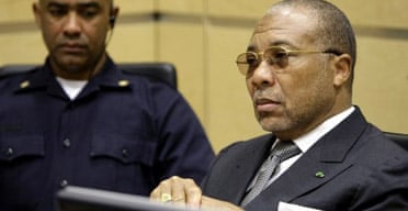 Former Liberian president Charles Taylor in court in The Hague