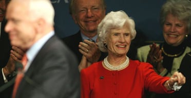 John McCain, his mother Roberta and Joe Lieberman in Phoenix on the night of Super Tuesday