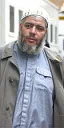 Abu Hamza outside the Old Bailey in 2003