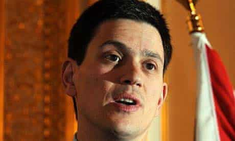 British foreign secretary David Miliband talks with journalists during a press conference in Afghanistan
