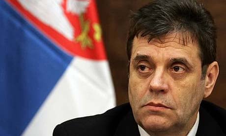 Serbian prime minister Vojislav Kostunica attends a government session in Belgrade
