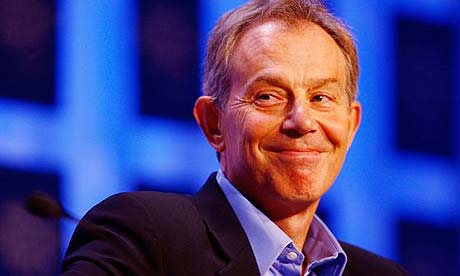 Tony Blair in Davos, Switzerland, last month