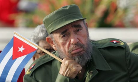 Fidel Castro attends a rally