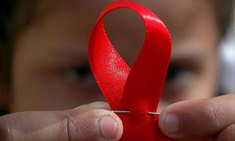 girl with Aids ribbon