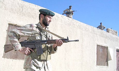 Pakistani soldiers in Qila Abdullah near the Afghan border
