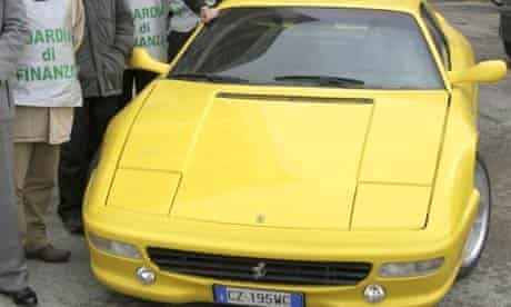 A confiscated fake Ferrari car