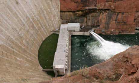 The base of Glen Canyon Dam in Page, Arizona. Photograph: Jeff Topping/Getty