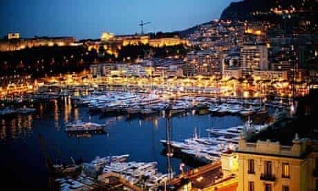 Luxury yachts moored in the harbour in Monte Carlo, Monaco