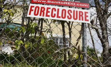 A foreclosure sign in front of a home in Florida