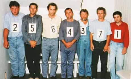 Paparazzi photographers Romuald Rat, Serge Arnal, Jacques Langevin, Nikola Arsov, Laslo Veres, Christian Martinez and Stephane Darmon, who were taken into custody after the crash killed Diana. They were cleared of manslaughter charges in a French court.