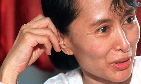 The detained Burmese opposition leader, Aung San Suu Kyi. Photograph: Pornchai Kittiwongsakul/EPA