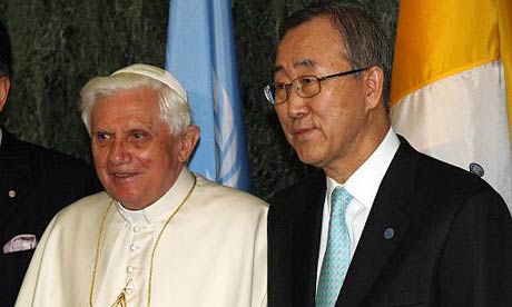 Pope Benedict XVI and Ban Ki-moon