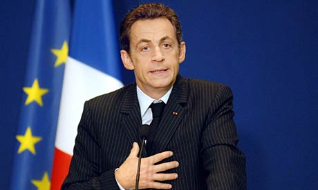 Nicolas Sarkozy speaking on climate change.