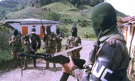 A group of paramilitaries in Tulua, about 200 miles south-west of Bogota, Colombia