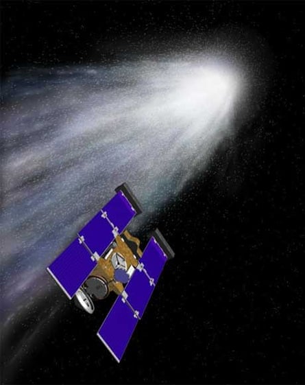 Artist's impression of spacecraft Stardust and the comet Wild-2