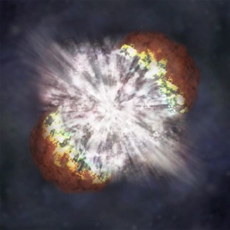 Artist's impression of a supernova explosion