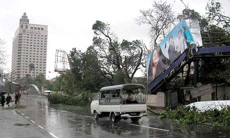 Damage done to Burma's largest city, Yangon, after tropical cyclone Nargis tore through swathes of the country