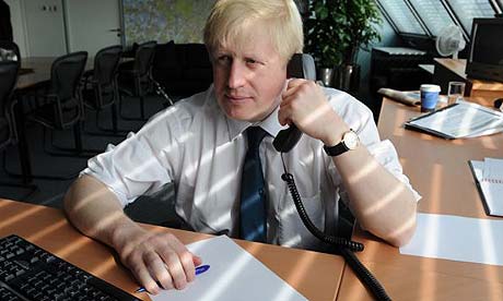 New London Mayor Boris Johnson in his office at City Hall in London