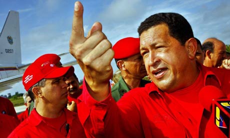 Hugo Chavez, president of Venezuela, talks to the press as he arrives at the Santa Clara airport, Cuba