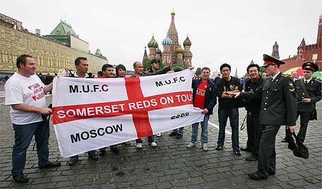 Manchester United fans in Moscow