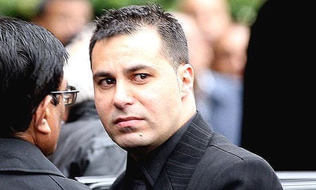 Fadi Nasri, the husband of murdered special constable Nisha Patel-Nasri, arrives at Golders Green cematorium for her funeral in June 2006.