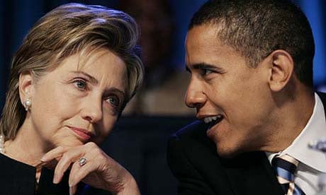 Clinton and Obama 'laughing' after secret late-night meeting | Barack Obama | The Guardian