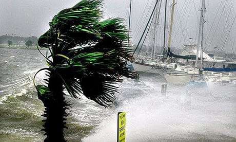 Yachts in Tampa, Florida, feel the first effects of a hurricane bound for the Gulf of Mexico.
