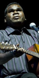 Geoffrey Gurrumul Yunupingu performs on stage