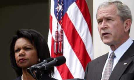 George Bush, Condoleezza Rice 
