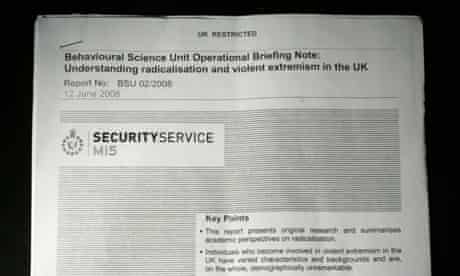 Mi5 Security Service's Behavioural Science Unit Operational Briefing Note