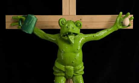 crucified frog by Kippenberger