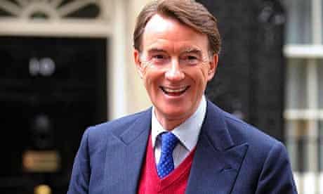 Peter Mandelson outside Downing Street following the shock announcement of his return to the government