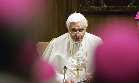 Pope Benedict XVI, seen, during the works of a meeting of 253 bishops at the Vatican.