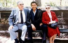 Barack Obama poses with his grandparents Stanley Armour and Madelyn Dunham in the 1980s. Dunham died on the eve of election day. Photograph: Courtesy of Obama for America