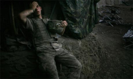 Soldier in Afghanistan, winner of the 2008 World Press Photo award