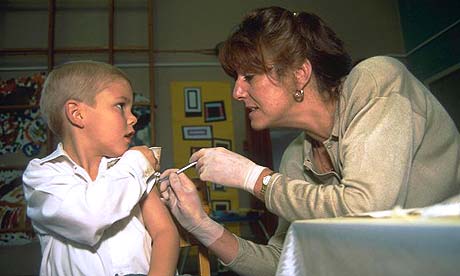 Child receives MMR vaccine