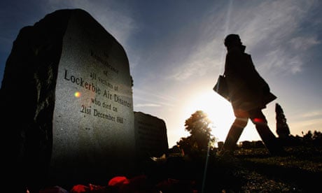 A member of the public visits the Lockerbie memorial