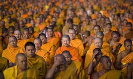Thai Buddhist monks gather
