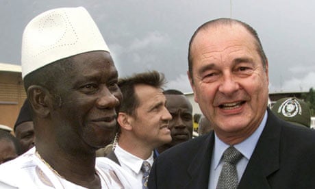 Guinean president Lansana Conté with Jacques Chirac