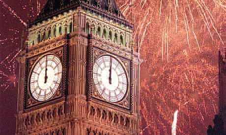 Big Ben strikes midnight to herald a new year