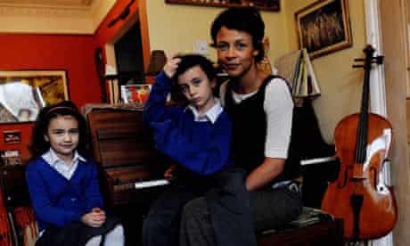 Sian Martin and her children Noah and Coca who attend a Jewish faith school