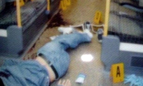 the body of Jean Charles de Menezes on the floor of a tube train in Stockwell station