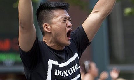 Dan Choi at a gay pride parade in San Francisco
